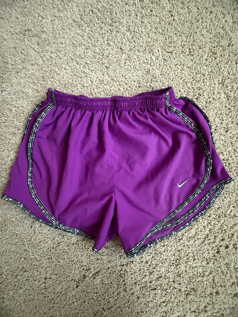 Nike Women's Bright Purple Mesh-Trim Athletic Shorts Size S